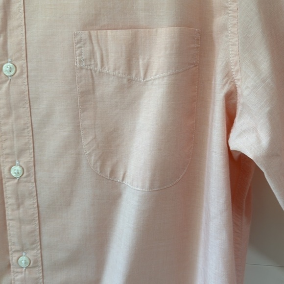 J. Crew Secret Wash Warm Pink Cotton Poplin Button Down Dress Shirt Size Large - Picture 5 of 10